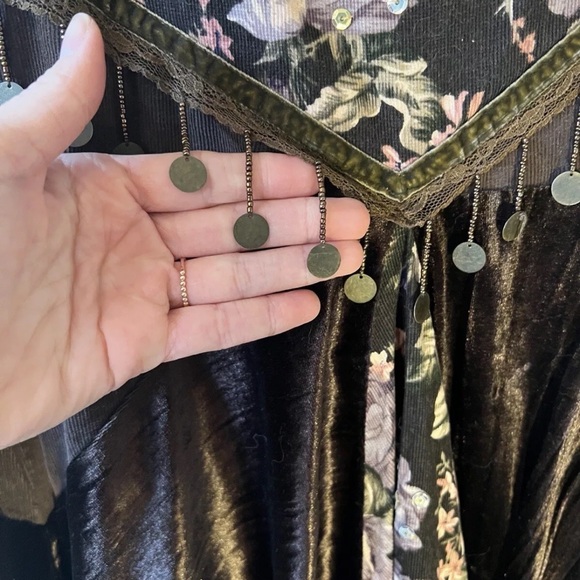 Y2K April seize 1 brown boho long Gypsy layered skirt - Picture 4 of 13